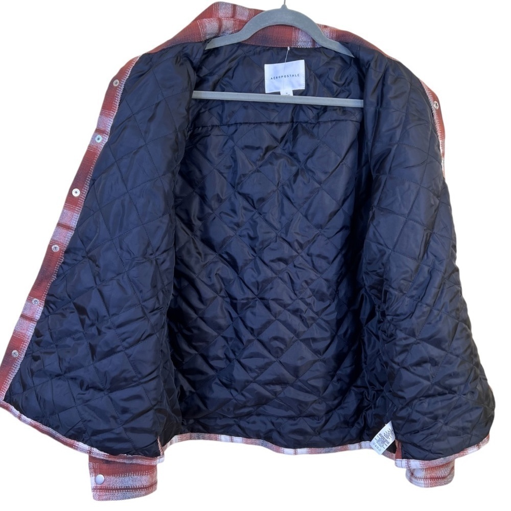 Aeropostale Flannel Shacket Quilted Lining Snap Front Pockets Outdoor Gorpcore M - Picture 7 of 12